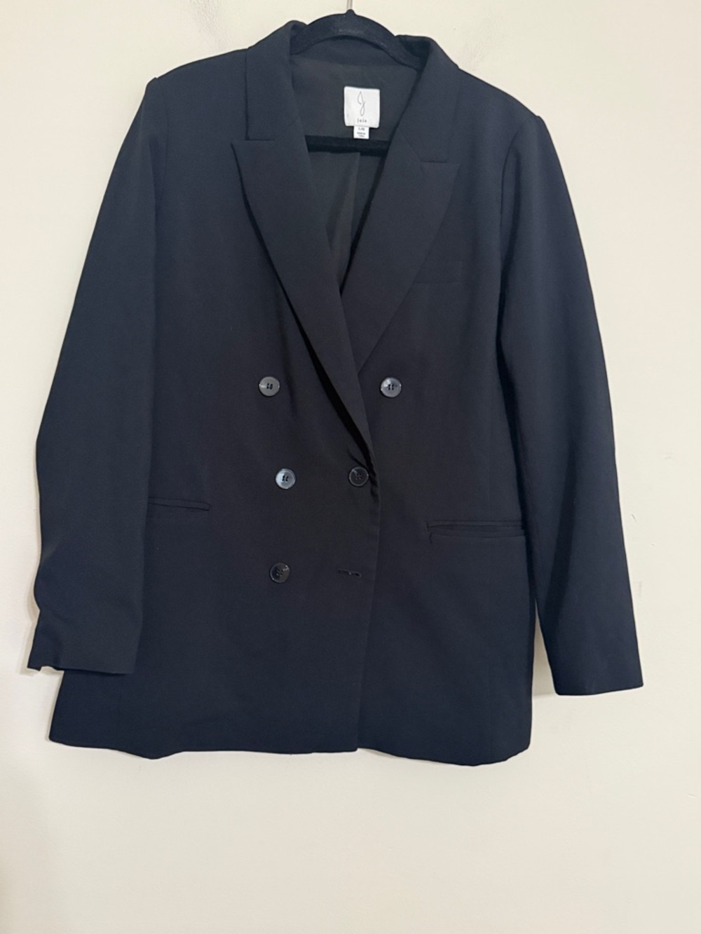 Joie Black Double-Breasted Blazer Jacket women L casual office lagenlook y2k